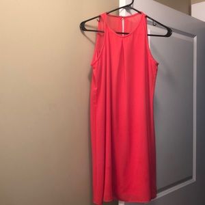 girl's pink, flowy dress